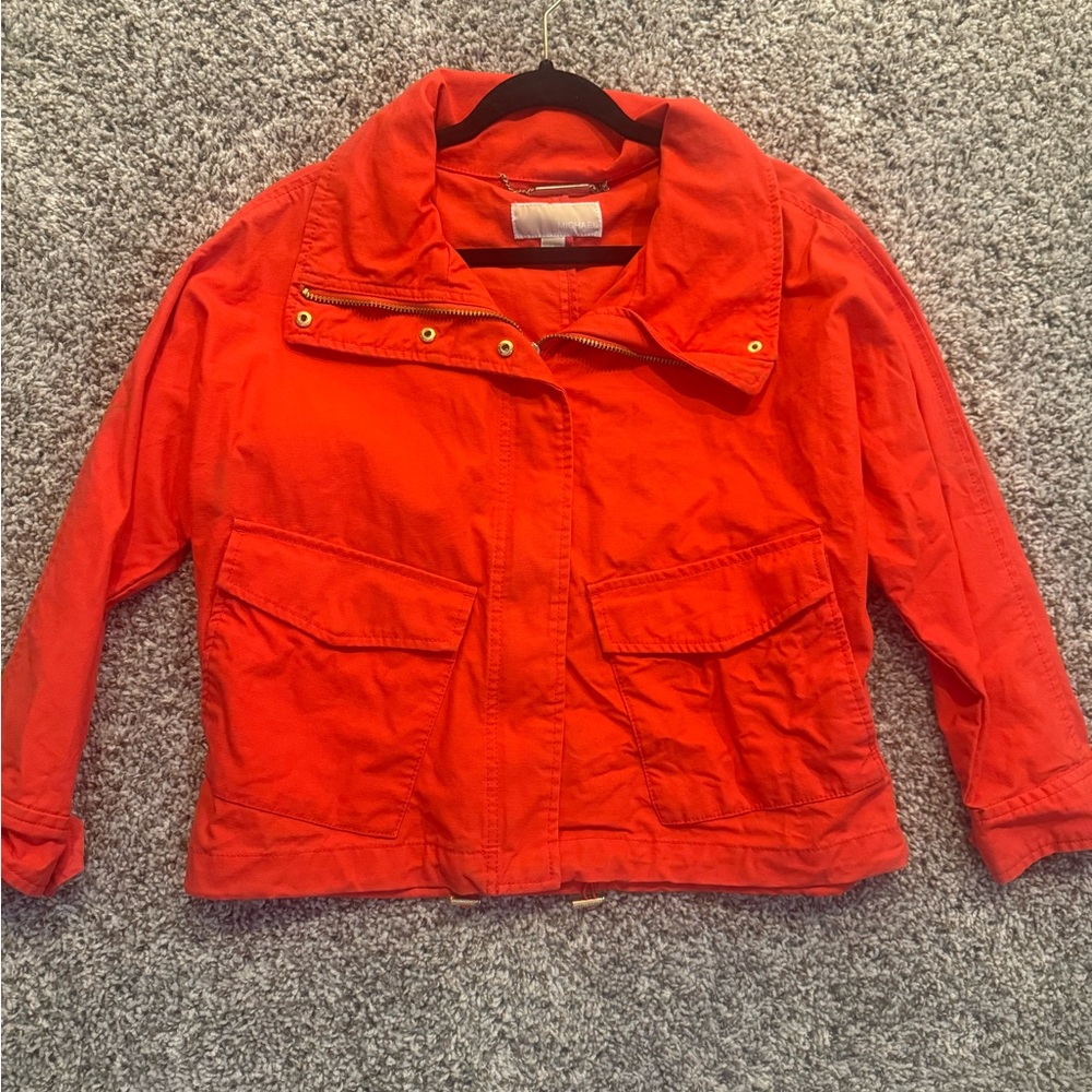 Michael Kors Vibrant Red Utility Jacket